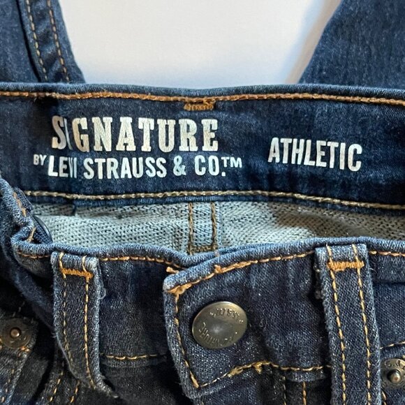 Levis Signature Boys 5 Regular Adjustable Waist Dark Wash Athletic Jeans - Picture 5 of 9
